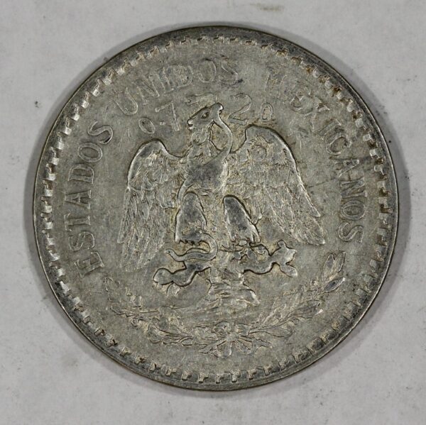 1923 Mo Mexico Silver Un Peso One Peso Cap and Rays - Image 3