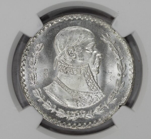 1964 Mo Mexico Silver Un Peso NGC MS66 KM#459 Jose Morelos - Image 3
