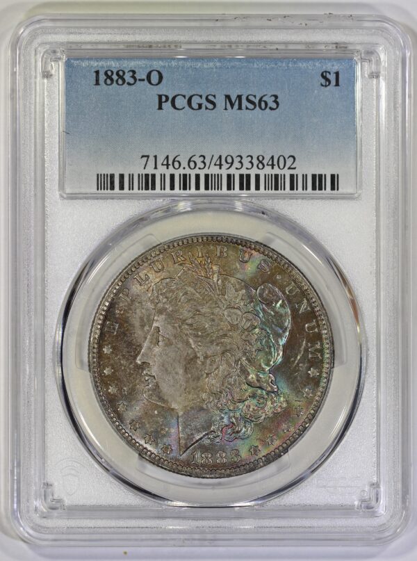 1883-O $1 Morgan Silver Dollar PCGS MS63 Colorful Toning - Image 2
