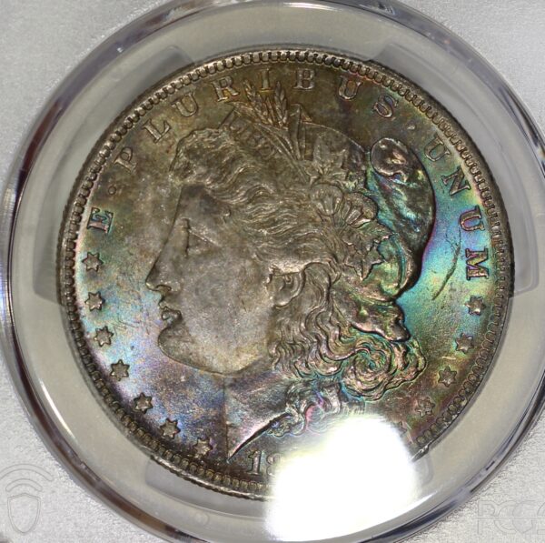 1883-O $1 Morgan Silver Dollar PCGS MS63 Colorful Toning - Image 4
