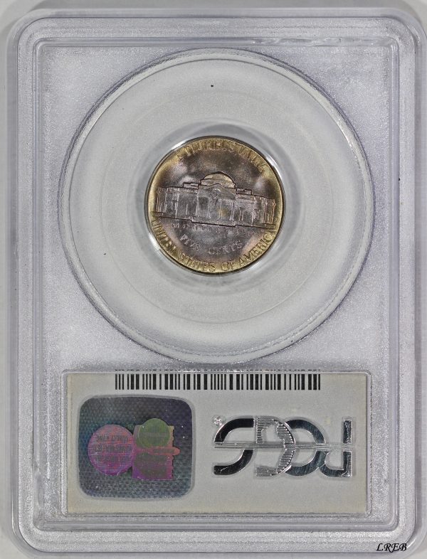 1942-D 5c Jefferson Nickel PCGS MS66FS Full Steps Colorful Toning - Image 4