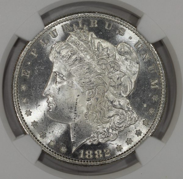 1882-S $1 Morgan Silver Dollar NGC MS64 Flashy Near Gem - Image 3