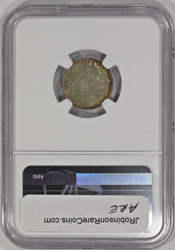 1957-D 10c Silver Roosevelt Dime NGC MS67 Colorful Toning - Image 4