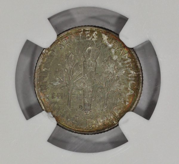 1957-D 10c Silver Roosevelt Dime NGC MS67 Colorful Toning - Image 5
