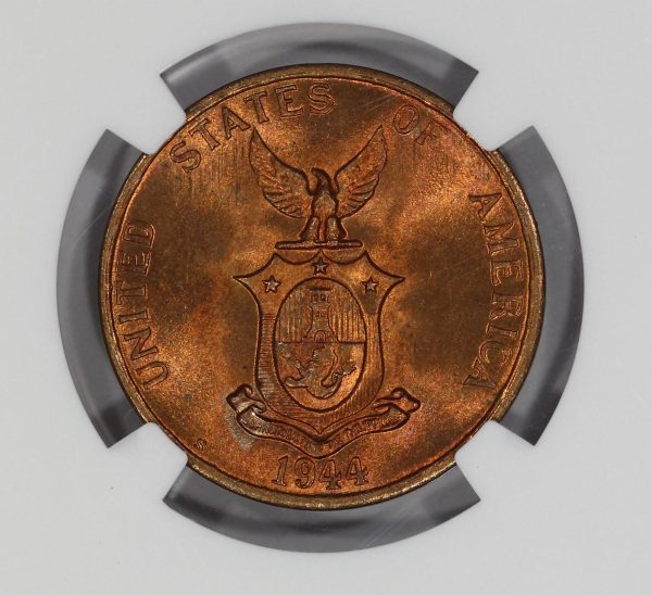 1944-S U.S. Philippines 1 Centavo Coin NGC MS66RB - Image 5