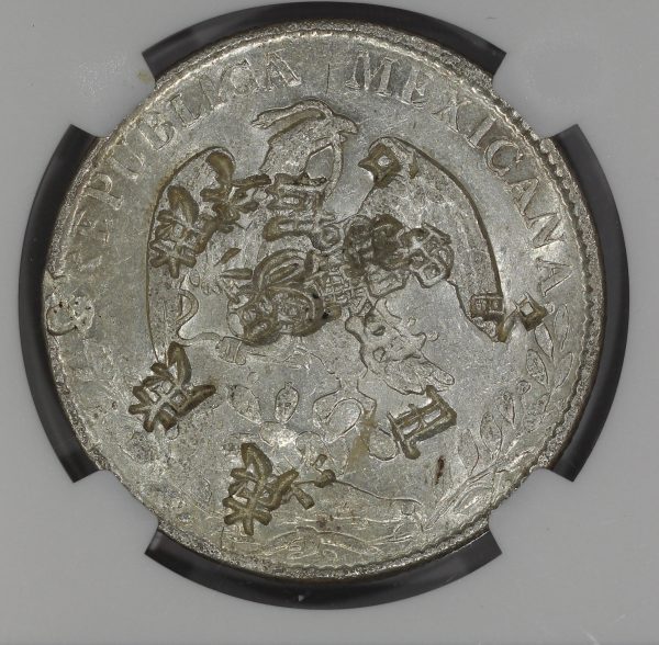 1884 Do MC Mexico Silver 8 Reales NGC Chopmarked Durango Mint - Image 5