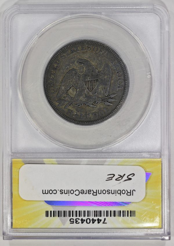 1857 50c Liberty Seated Half Dollar ANACS F15 - Image 4