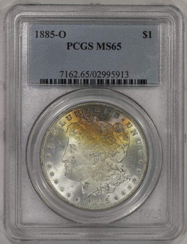 1885-O $1 Morgan Silver Dollar PCGS MS65 Colorful Toning