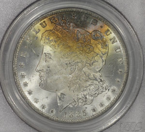 1885-O $1 Morgan Silver Dollar PCGS MS65 Colorful Toning - Image 3