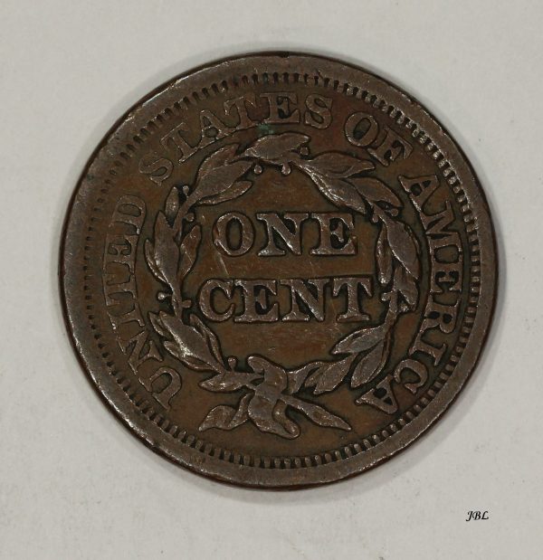 1855 1c Braided Hair Large Cent Upright Fives - Image 3