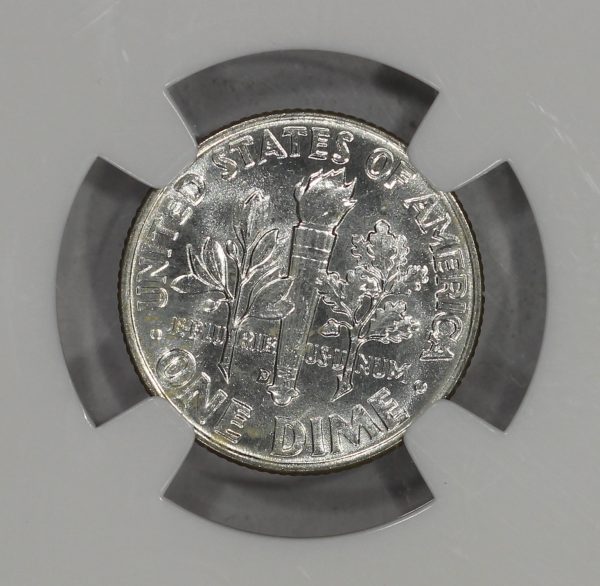 1954-D 10c Silver Roosevelt Dime NGC MS66 Colorful Toning - Image 5