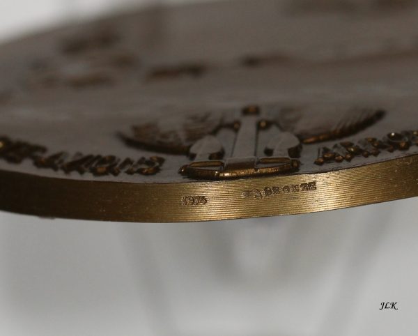 1974 French Bronze Aviation Medal Dated June 1944 Georges Guirand 59mm - Image 2