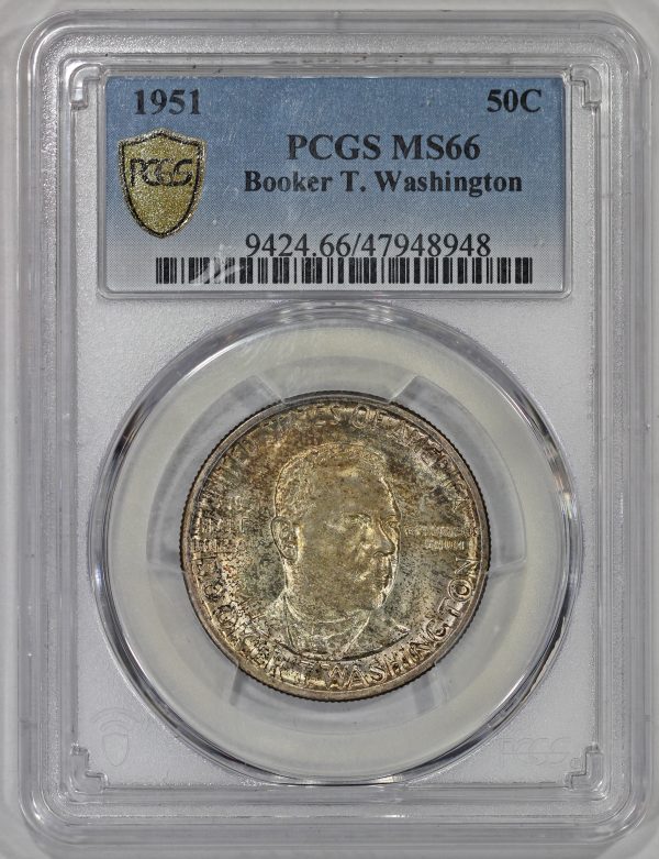 1951 50c Silver Booker T. Washington Commemorative Half Dollar PCGS MS66