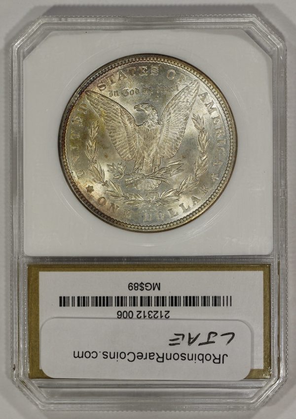 1889 $1 Morgan Silver Dollar Vintage PCI Colorful Toning - Image 4