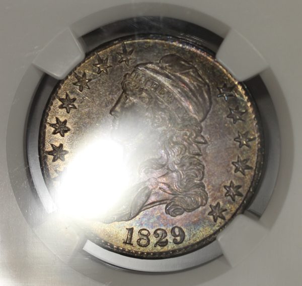 1829 50c Silver Capped Bust Half Dollar NGC AU55 Toned - Image 4