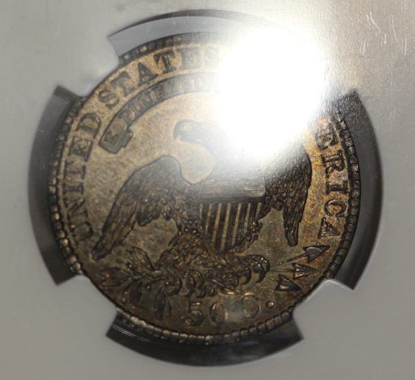1829 50c Silver Capped Bust Half Dollar NGC AU55 Toned - Image 8