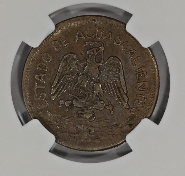 1915 Mexico 5 Centavos Aguascalientes Reeded Edge NGC AU58BN - Image 5