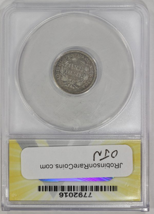 1837 No Stars 10c Liberty Seated Dime ANACS VG10 One Year Type - Image 5