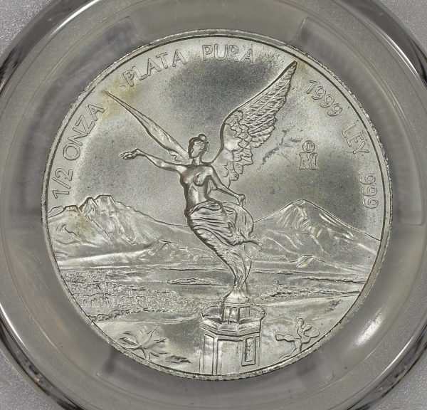 1999 Mo Mexico Silver 1/2 oz Libertad PCGS MS65 Only 2000 Minted - Image 3
