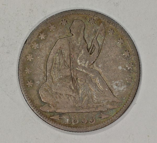 1855 Arrows 50c Liberty Seated Silver Half Dollar