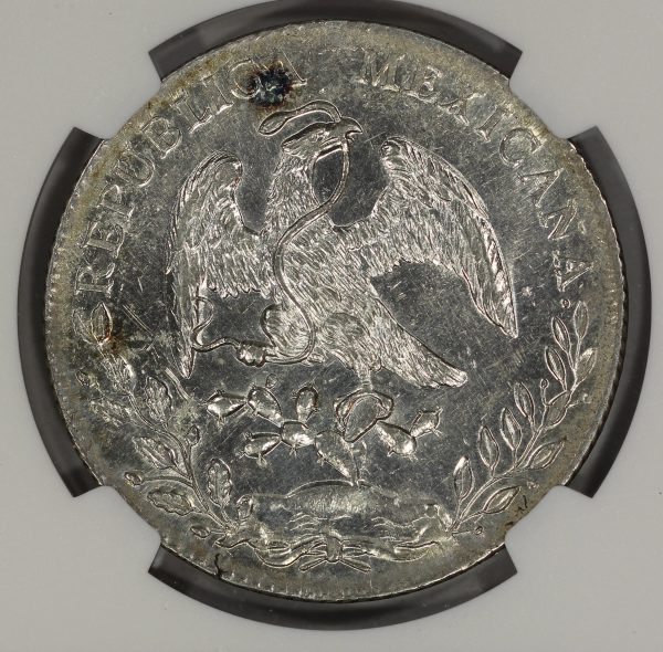 1894 Go RS Mexico Silver 8 Reales NGC Uncirculated KM#377.8 - Image 5