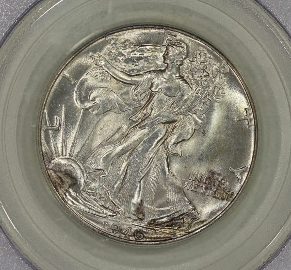 1946 50c Silver Walking Liberty Half Dollar PCGS MS65 Gem Old Holder - Image 3
