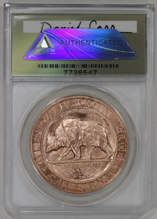 2014 Glendale Coin Club Copper Medal by Daniel Carr ANACS MS69 Red - Image 4
