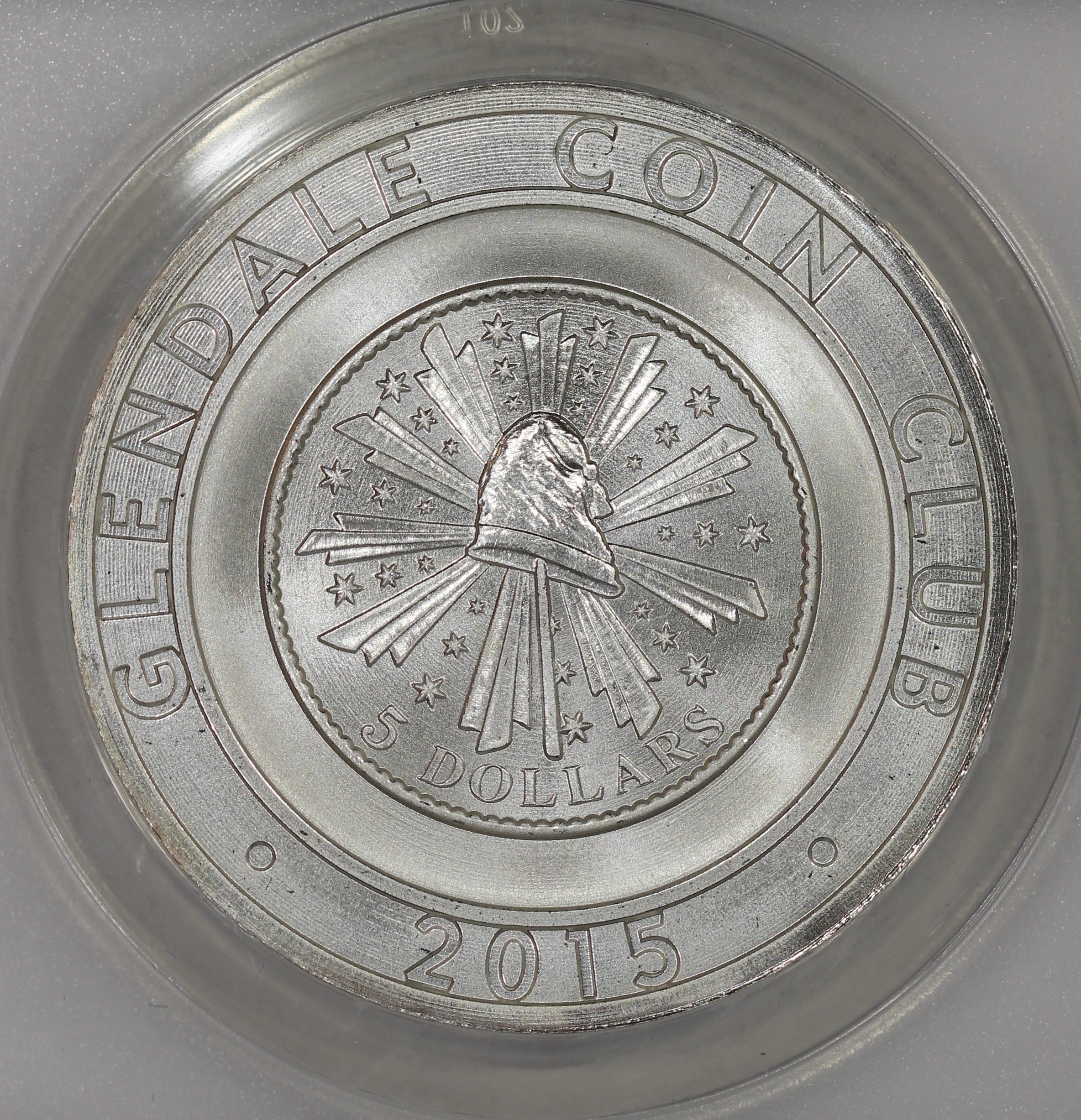 2015 DANIEL CARR GLENDALE COIN CLUB 1 oz .999 SILVER MEDAL ANACS MS69 - Image 4