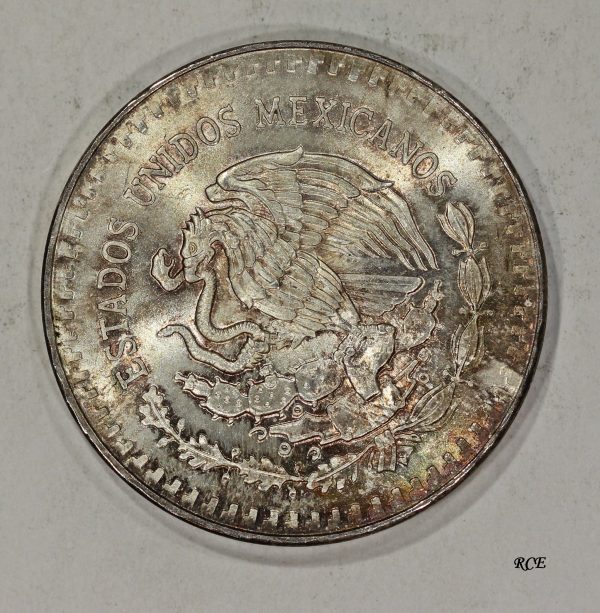 1985 Mexico Silver 1 Onza Coin .999 Silver Libertad Toned - Image 3