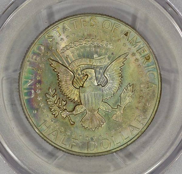 1967 50c Silver Kennedy Half Dollar PCGS MS64 Colorful Toning - Image 7