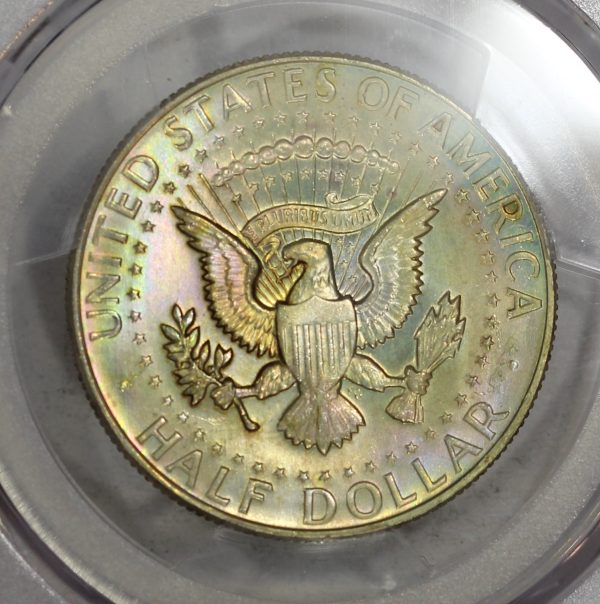 1967 50c Silver Kennedy Half Dollar PCGS MS64 Colorful Toning - Image 8