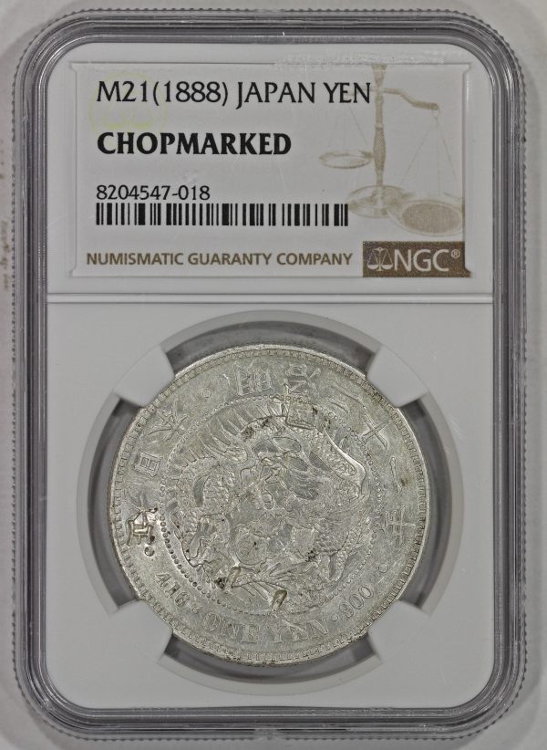 1888 (M21) Japan Silver One Yen Coin NGC Chopmarked .900