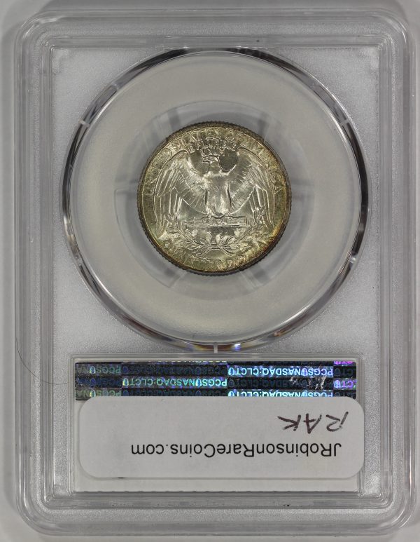 1941 25c Silver Washington Quarter PCGS MS66 Colorful Toning - Image 4
