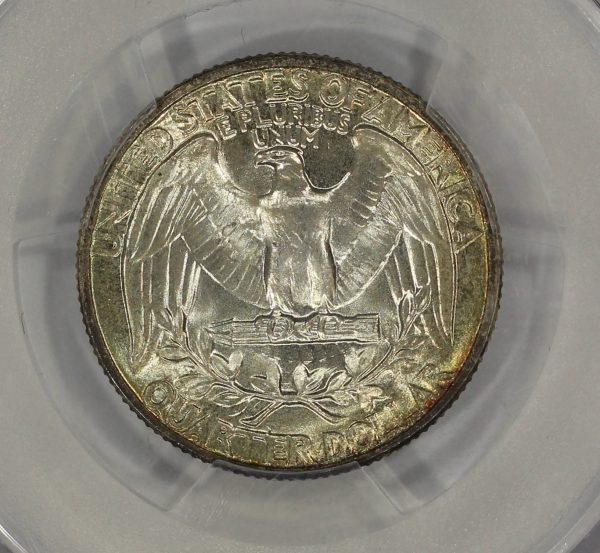 1941 25c Silver Washington Quarter PCGS MS66 Colorful Toning - Image 5