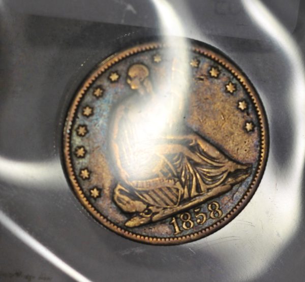 1858 50c Silver Liberty Seated Half Dollar No Motto - Image 3