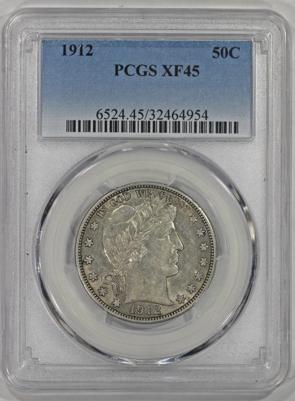 1912 50c Silver Barber Half Dollar PCGS XF45
