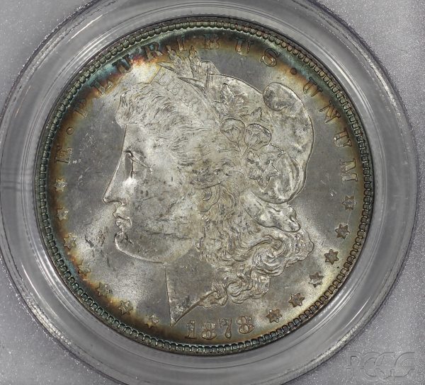 1878 7/8TF Strong Morgan Silver Dollar PCGS MS63 OGH Toned - Image 3