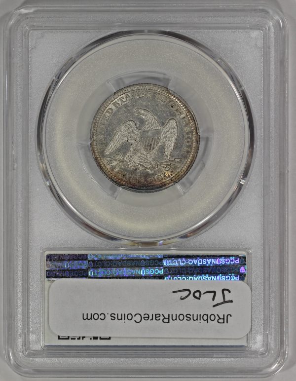 1862 25c Liberty Seated Quarter PCGS AU55 Lightly Toned Civil War Date - Image 4