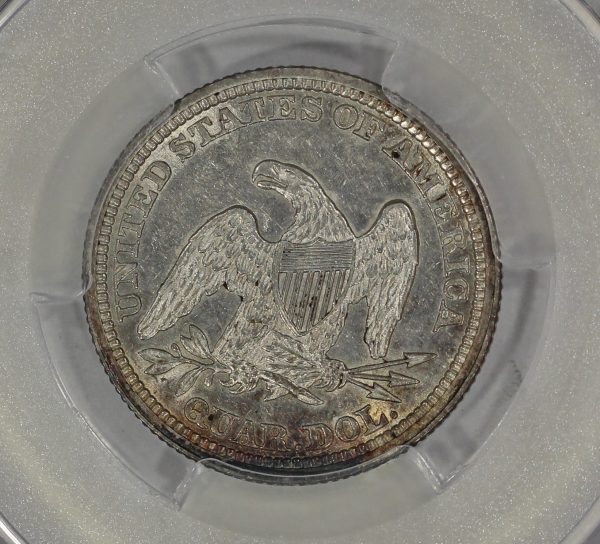 1862 25c Liberty Seated Quarter PCGS AU55 Lightly Toned Civil War Date - Image 5
