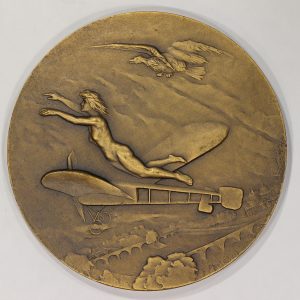 France Aviation Medal by Francoise Montagny 68mm Bronze Paris Mint