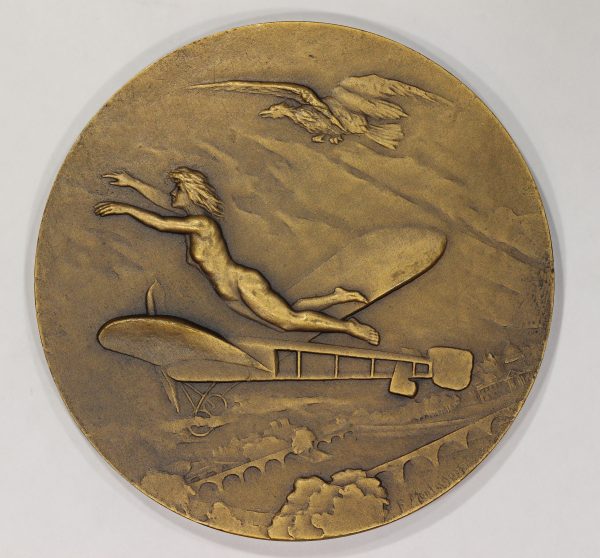 France Aviation Medal by Francoise Montagny 68mm Bronze Paris Mint