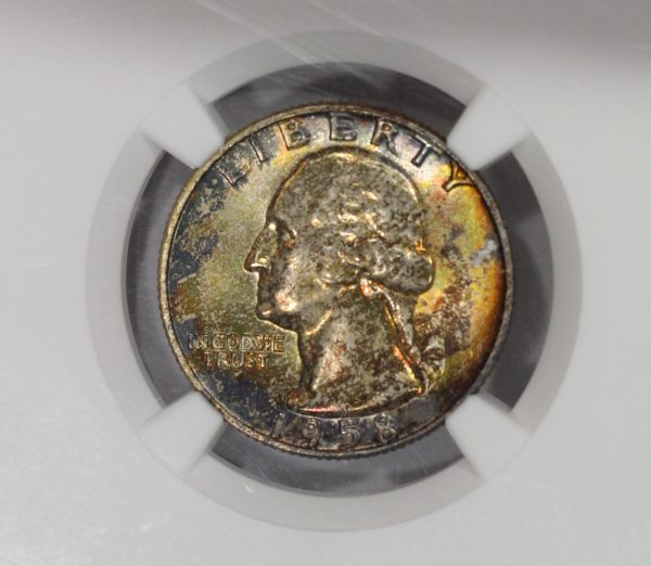 1958-D 25c Silver Washington Quarter NGC MS66 Mint Set Toning - Image 4