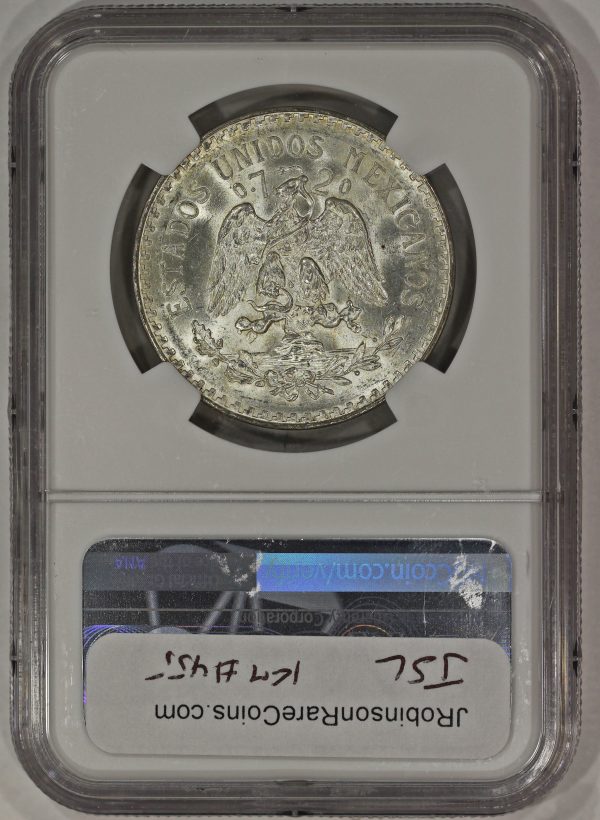 1933 M Mexico Silver 1 Peso Coin NGC MS66 Toned KM#455 - Image 4