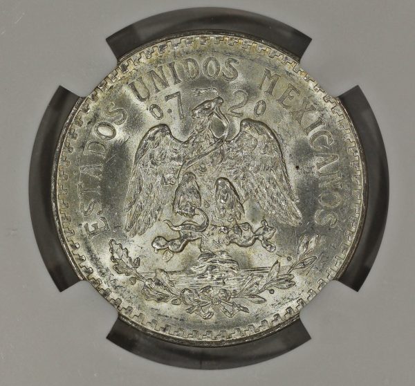 1933 M Mexico Silver 1 Peso Coin NGC MS66 Toned KM#455 - Image 5