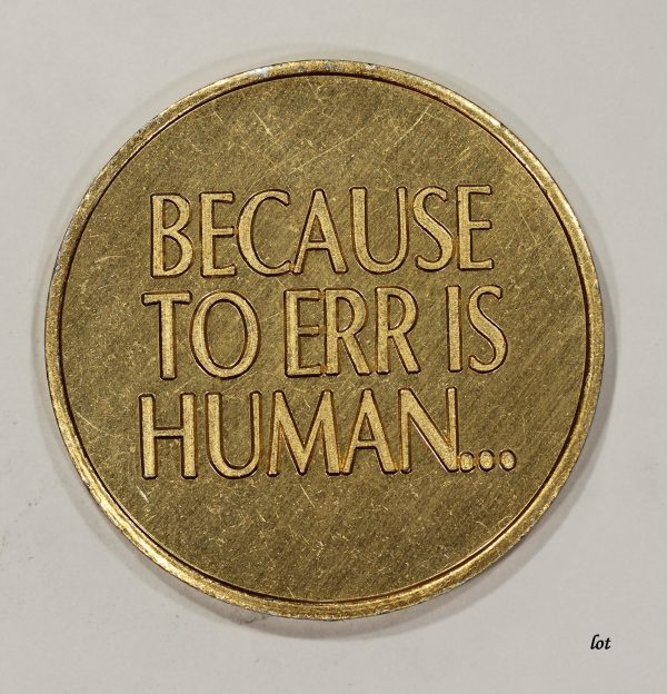 1991 Era Compugrade Token Because to Err is Human Vintage Grading Company - Image 3