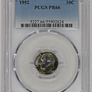 1952 10c Silver Roosevelt Dime Proof PCGS PR66 Colorful Toning