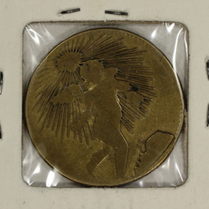 1863 Mexico Zacatecas 1/4 Real Brass Quartilla Angel KM#366