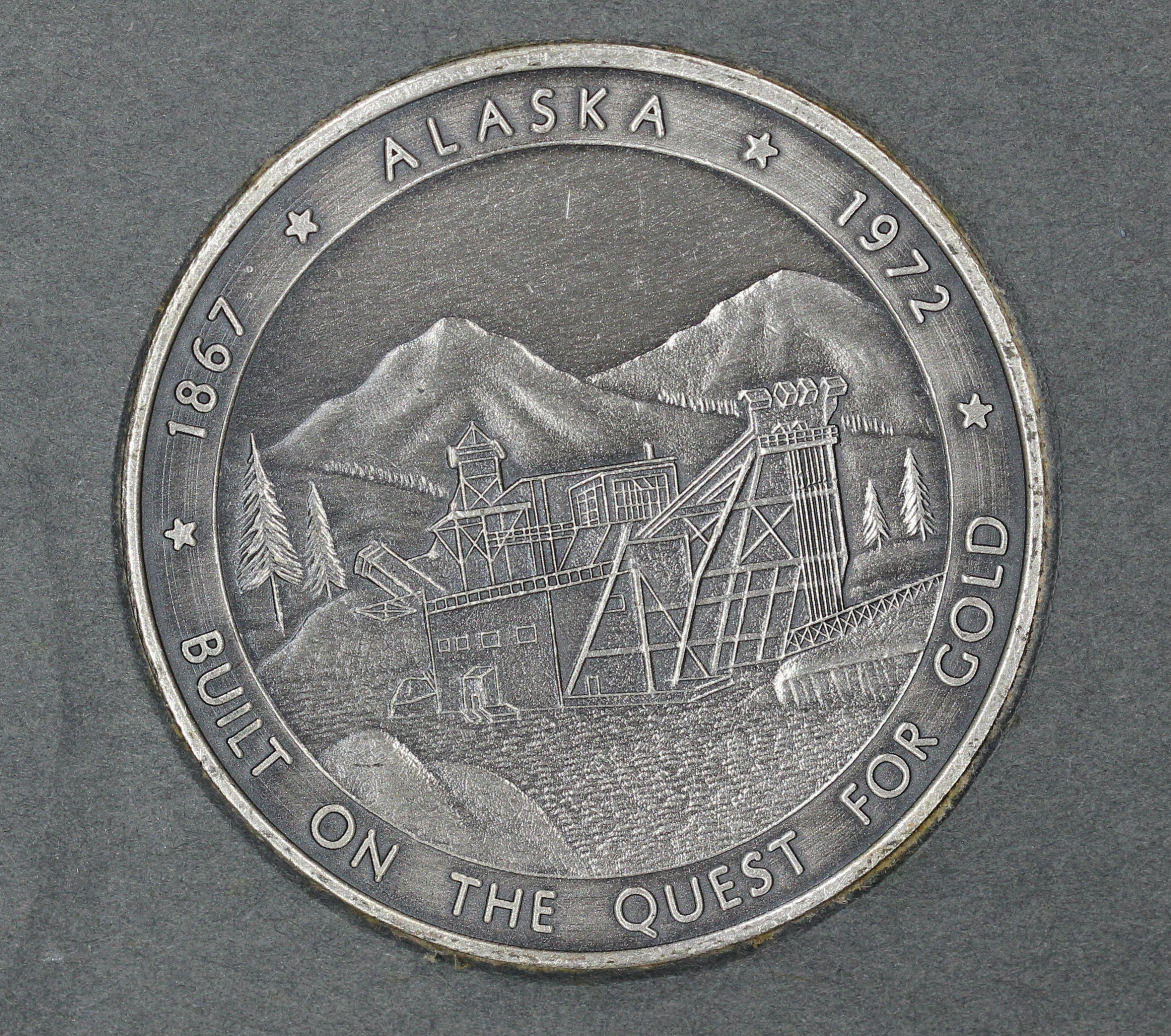 1972 1oz .999 Silver Alaska Discovery of Gold Vintage Round #625 - Image 4