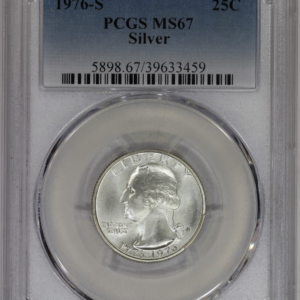 1976-S 25c Silver Washington Quarter PCGS MS67 Bicentennial