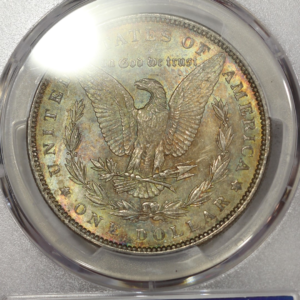 1890 $1 Morgan Silver Dollar PCGS MS63 Colorful Reverse Toning